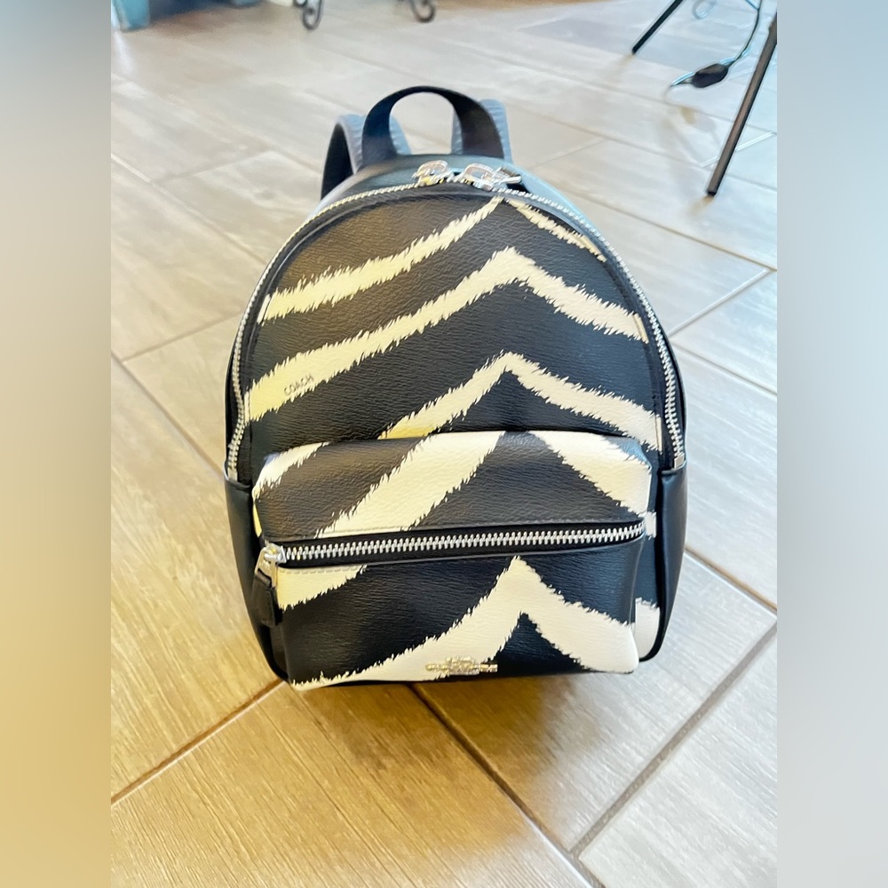 Coach Zebra MN CHRLE 39033 SV/BLACK 
Coach Mini Charlie Women's Zebra Print EC